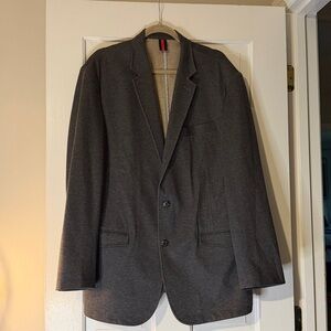 Cremieux 100% Wool Herringbone Blazer Jacket Gray XL Excellent Condition